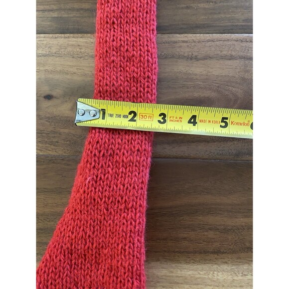Handmade Knit Faked Sweater Shawl Red 50% Wool One Size - Picture 6 of 8